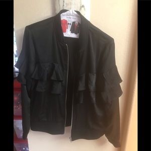 Satin with ruffle jacket